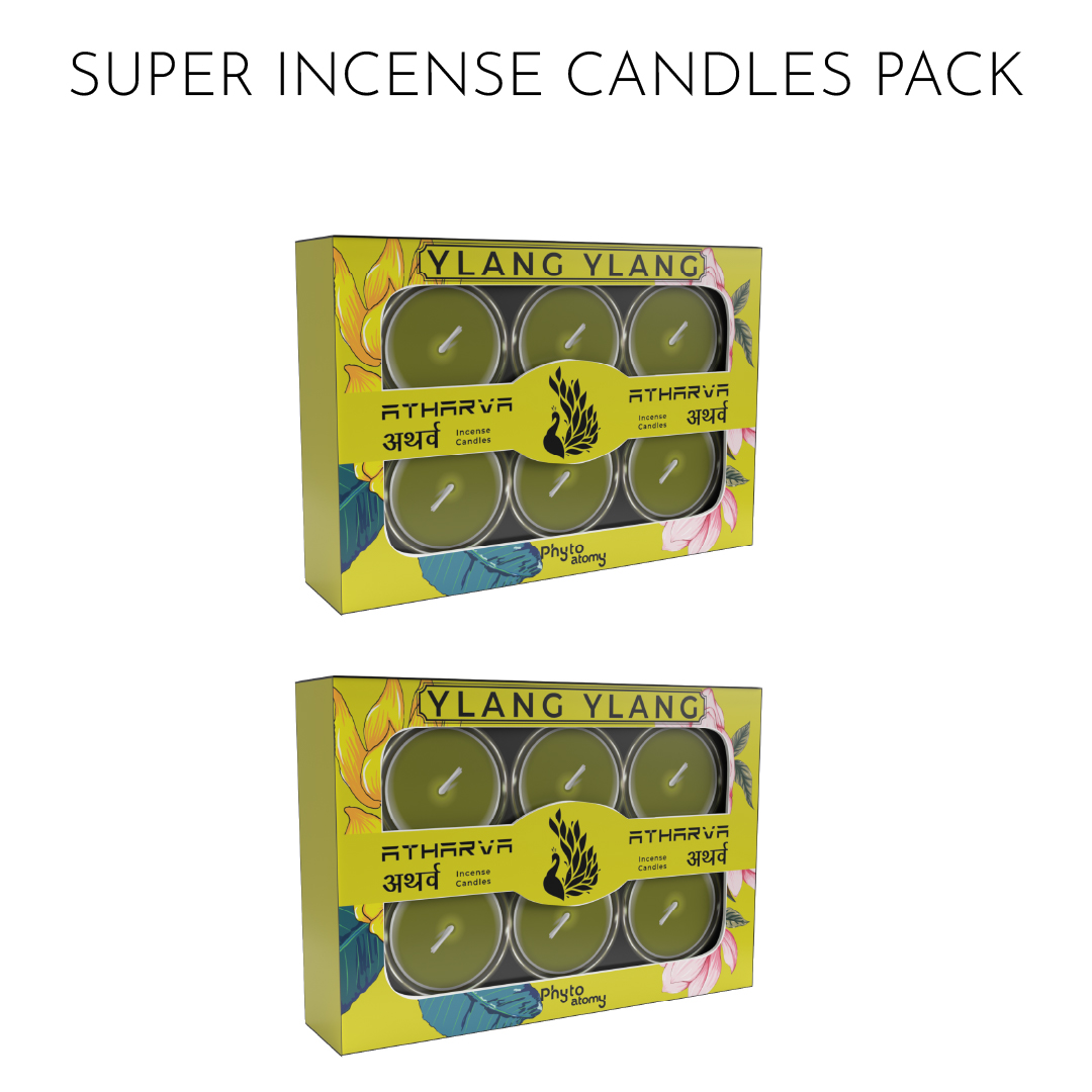 Pack of Two Ylang Ylang Atharva Incense Candles (12 Pcs.)